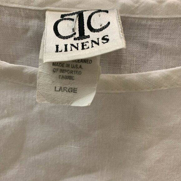 VTG Vintage CTC Linens Womens White Oversized Tunic Top Blouse - Picture 3 of 4